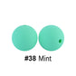 12/15mm Round Mint Silicone Beads C#38