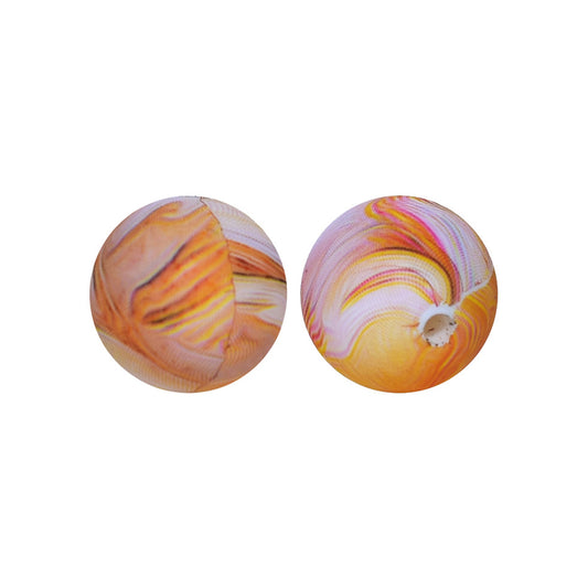 12/15mm Dunhuang Print Round Silicone Beads R#39