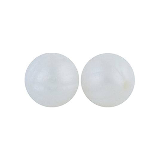 12/15mm Round Pearl White Silicone Beads C#41