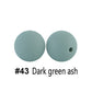 12/15mm Round Dark Green Grey Silicone Beads C#43