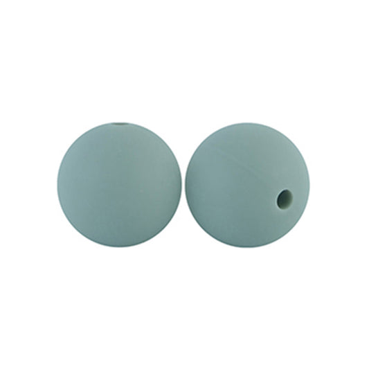 12/15mm Round Dark Green Grey Silicone Beads C#43