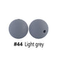 12/15mm Round Light Grey Silicone Beads C#44