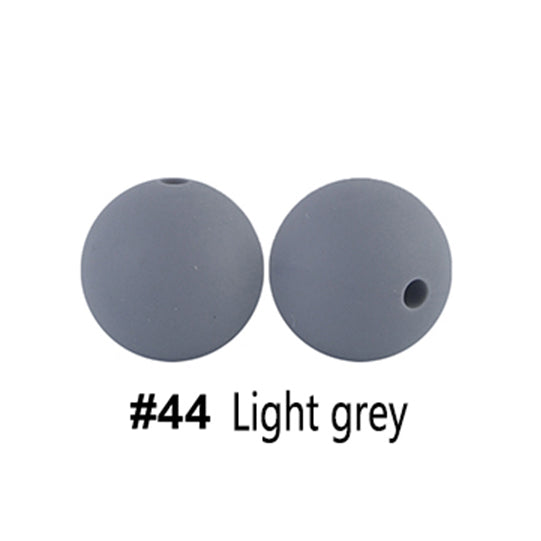 12/15mm Round Light Grey Silicone Beads C#44