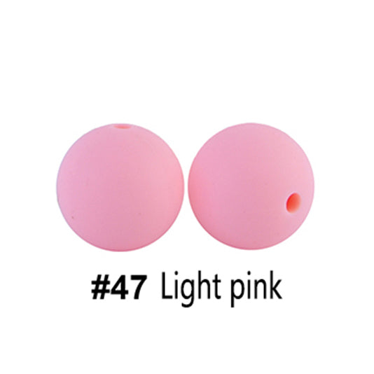 12/15mm Round Light Pink Silicone Beads C#47