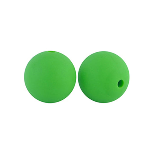 12/15mm Round Grass Green Silicone Beads C#48