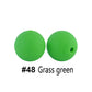 12/15mm Round Grass Green Silicone Beads C#48