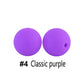 12/15mm Round Classic Purple Silicone Beads C#04