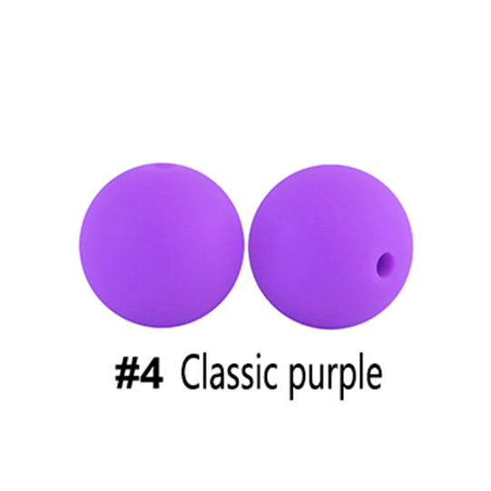 12/15mm Round Classic Purple Silicone Beads C#04