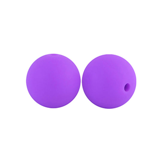 12/15mm Round Classic Purple Silicone Beads C#04