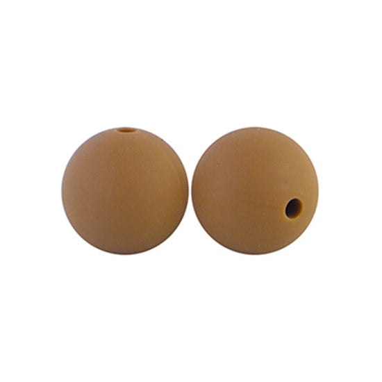 12/15mm Round Dark Oatmeal Silicone Beads C#51