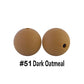 12/15mm Round Dark Oatmeal Silicone Beads C#51