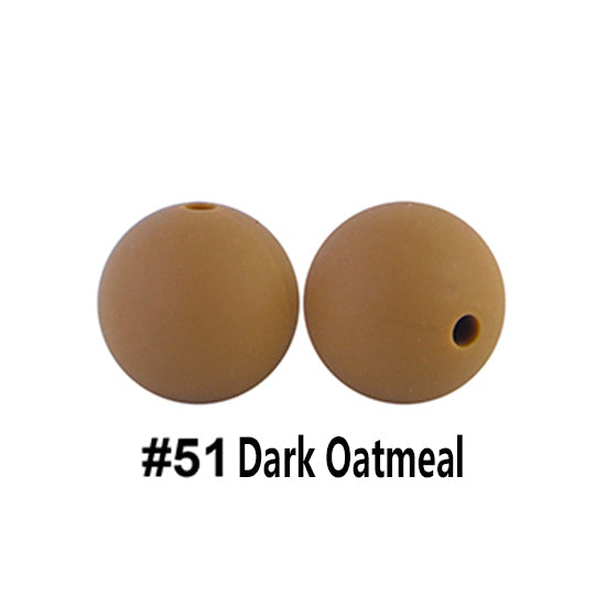 12/15mm Round Dark Oatmeal Silicone Beads C#51