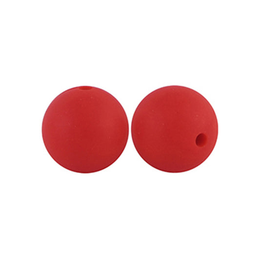 12/15mm Round Orange Red Silicone Beads C#52