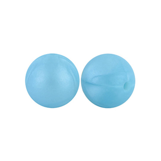 12/15mm Round Pearl Blue Silicone Beads C#54