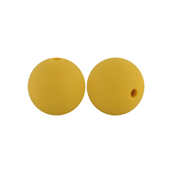 12/15mm Round Mustard Silicone Beads C#55