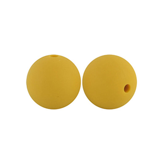 12/15mm Round Mustard Silicone Beads C#55