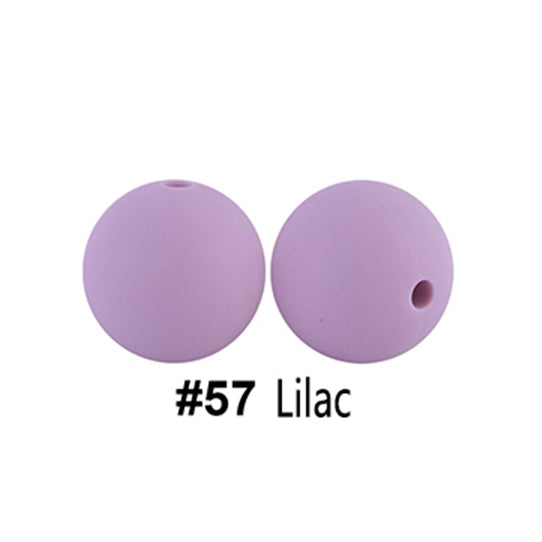 12/15mm Round Lilac Silicone Beads C#57