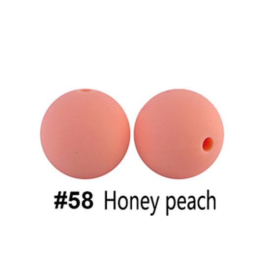 12/15mm Round Honey Peach Silicone Beads C#58