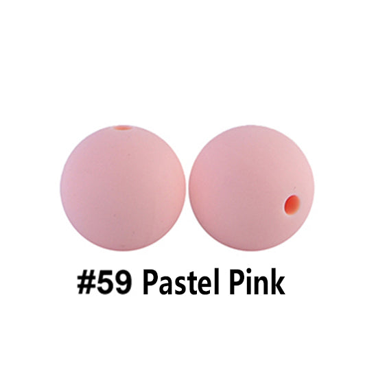 12/15mm Round Pastel Pink Silicone Beads C#59