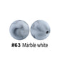 12/15mm Round Marble White Silicone Beads C#63