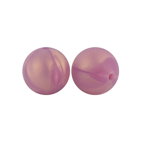 12/15mm Round Metallic Rose Gold Silicone Beads C#65