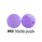 12/15mm Round Marble Purple Silicone Beads C#68