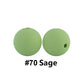 12/15mm Round Sage Silicone Beads C#70