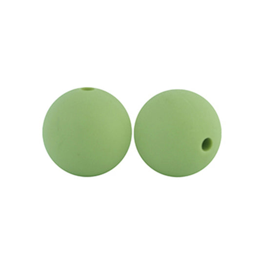 12/15mm Round Sage Silicone Beads C#70