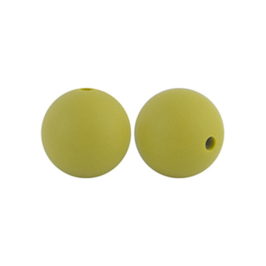 12/15mm Round Pea Green Silicone Beads C#71