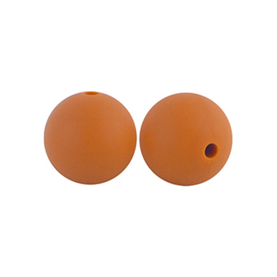 12/15mm Round Golden Ochre Silicone Beads C#73