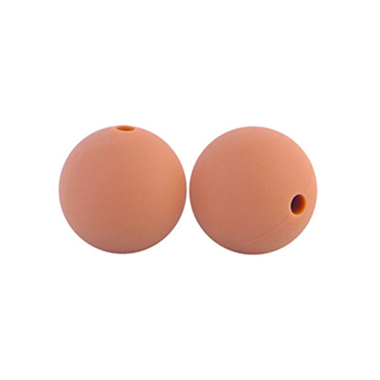 12/15mm Round Coral Silicone Beads C#75