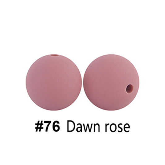 12/15mm Round Dawn Rose Silicone Beads C#76