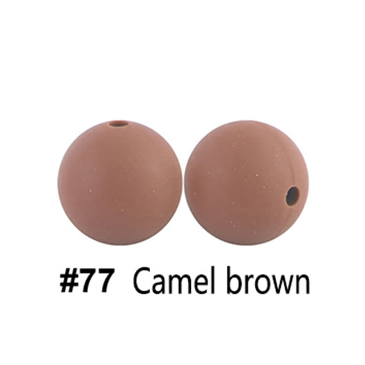 12/15mm Round Camel Brown Silicone Beads C#77