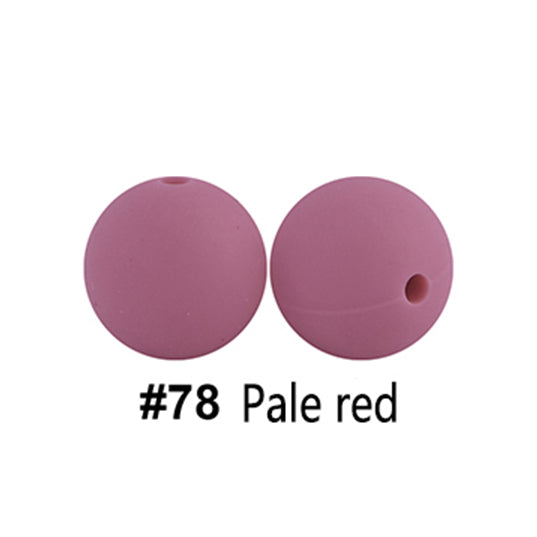 12/15mm Round Pale Red Silicone Beads C#78