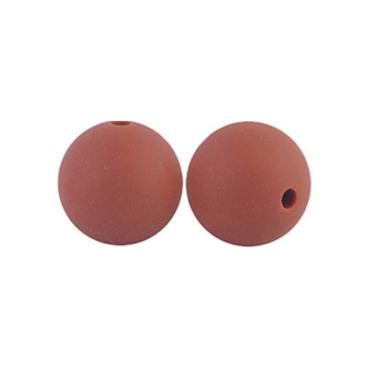 12/15mm Round Clay Brown Silicone Beads C#79