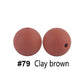 12/15mm Round Clay Brown Silicone Beads C#79