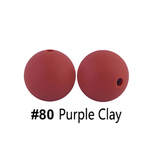 12/15mm Round Purple Clay Silicone Beads C#80