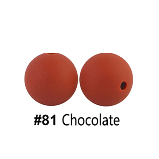 12/15mm Round Chocolate Silicone Beads C#81