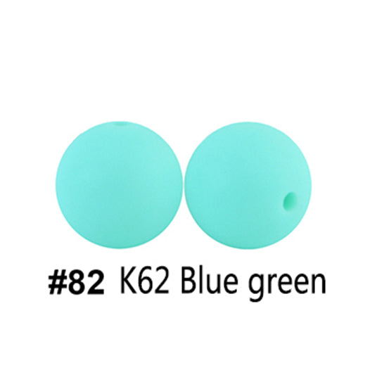 12/15mm Round Blue Green Silicone Beads C#82