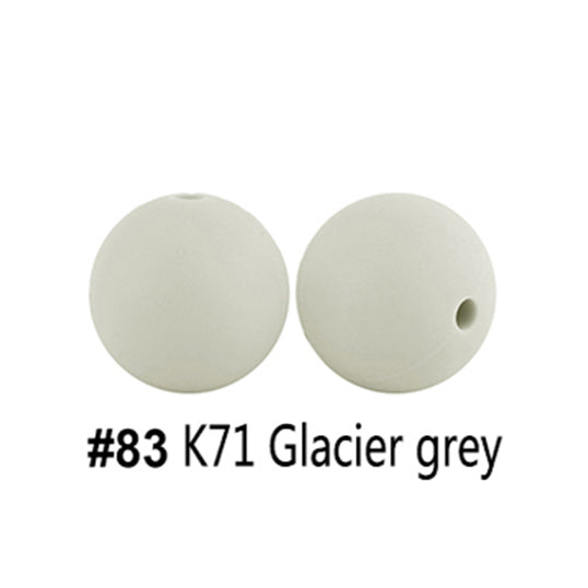 12/15mm Round Glacier Grey Silicone Beads C#83