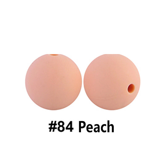 12/15mm Round Peach Silicone Beads C#84