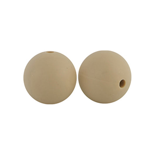 12/15mm Round Oatmeal Silicone Beads C#85