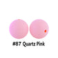 12/15mm Round Quartz Pink Silicone Beads C#87