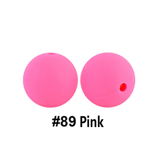 12/15mm Round Pink Silicone Beads C#89