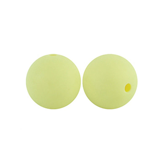 12/15mm Round Cream Yellow Silicone Beads C#91