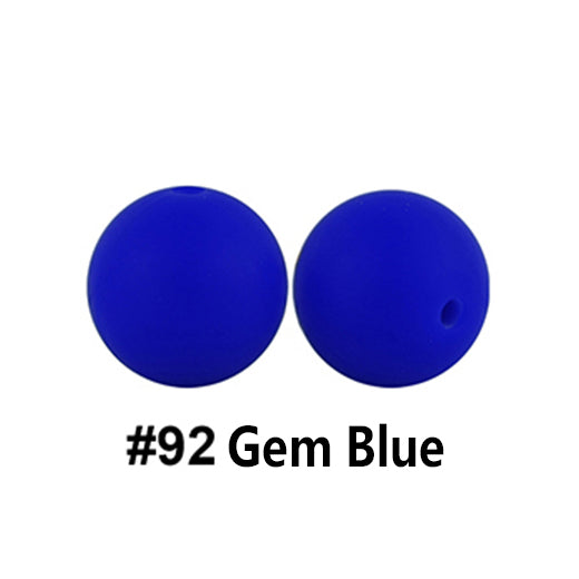 12/15mm Round Gem Blue Silicone Beads C#92