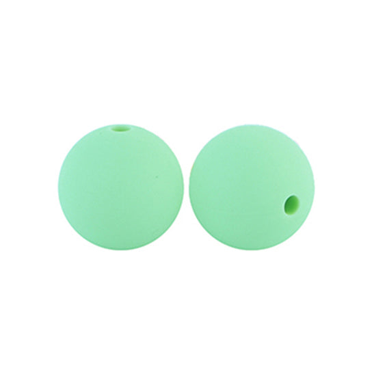 12/15mm Round Mint Green Silicone Beads C#93