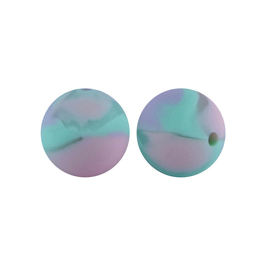 12/15mm Tie-dye Round Silicone Beads R#93