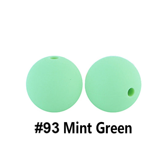 12/15mm Round Mint Green Silicone Beads C#93