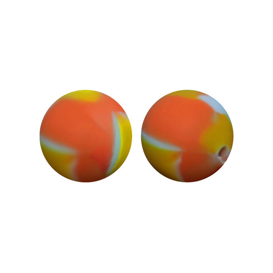 15mm Tie-dye Round Silicone Beads R#94